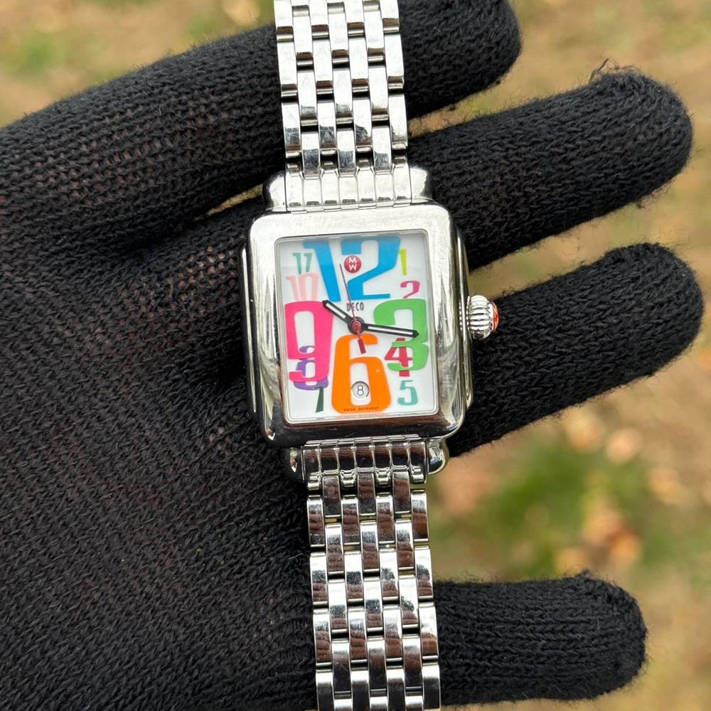 Michele Silver Watch with Multicolor Dial Womens Watch - Picture 11 of 16